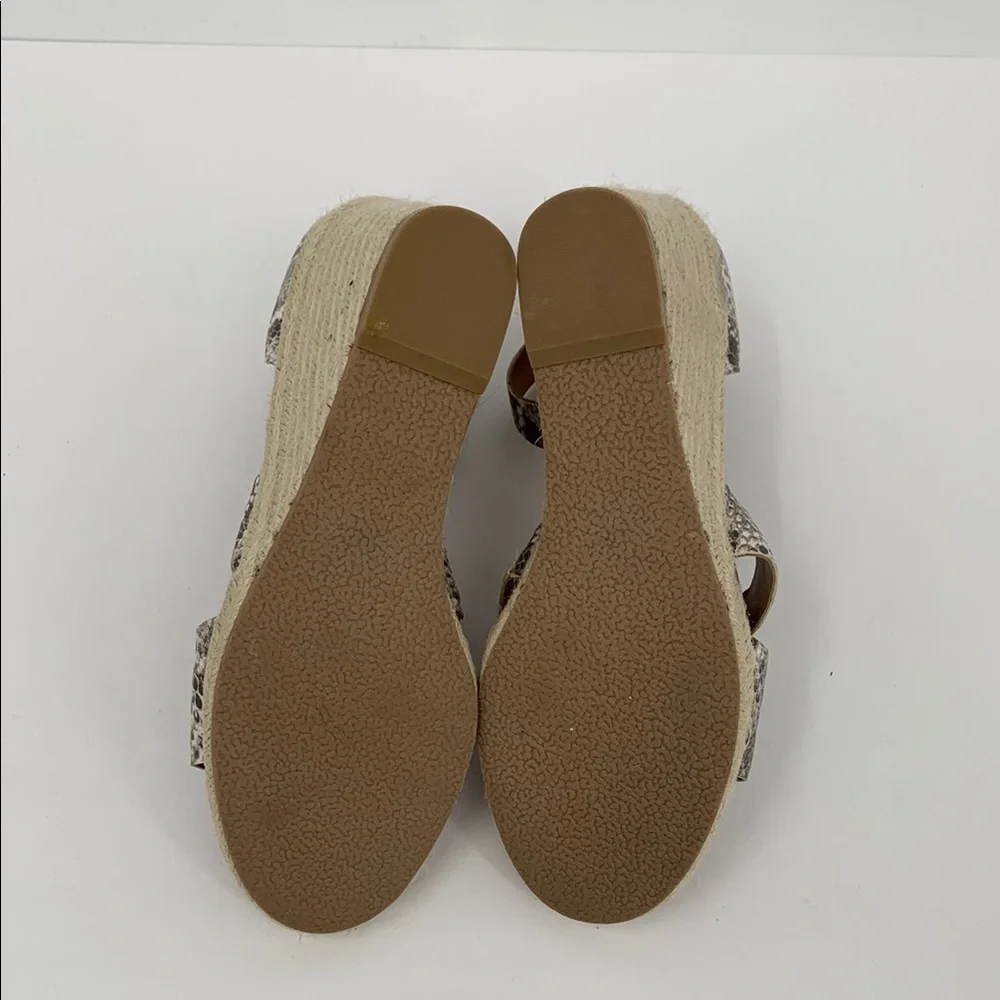 Treasure & Bond Poppy espadrille wedge sandals gray black snake ankle strap 7.5